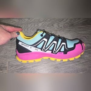 Women’s Light Blue and Pink Athletic Shoe